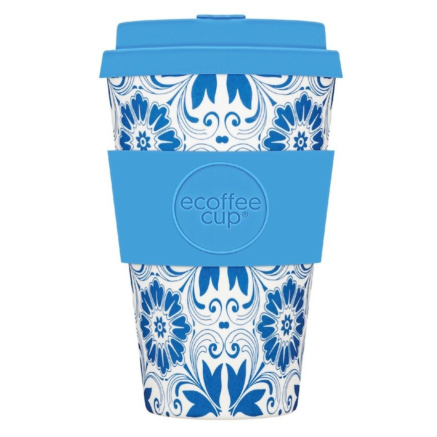 Cana de voiaj - Delft Touch, Bambus, 400 ml, Albastru