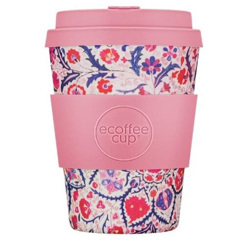 Cana de voiaj - Papa Rosa, Bambus, 350 ml, Roz