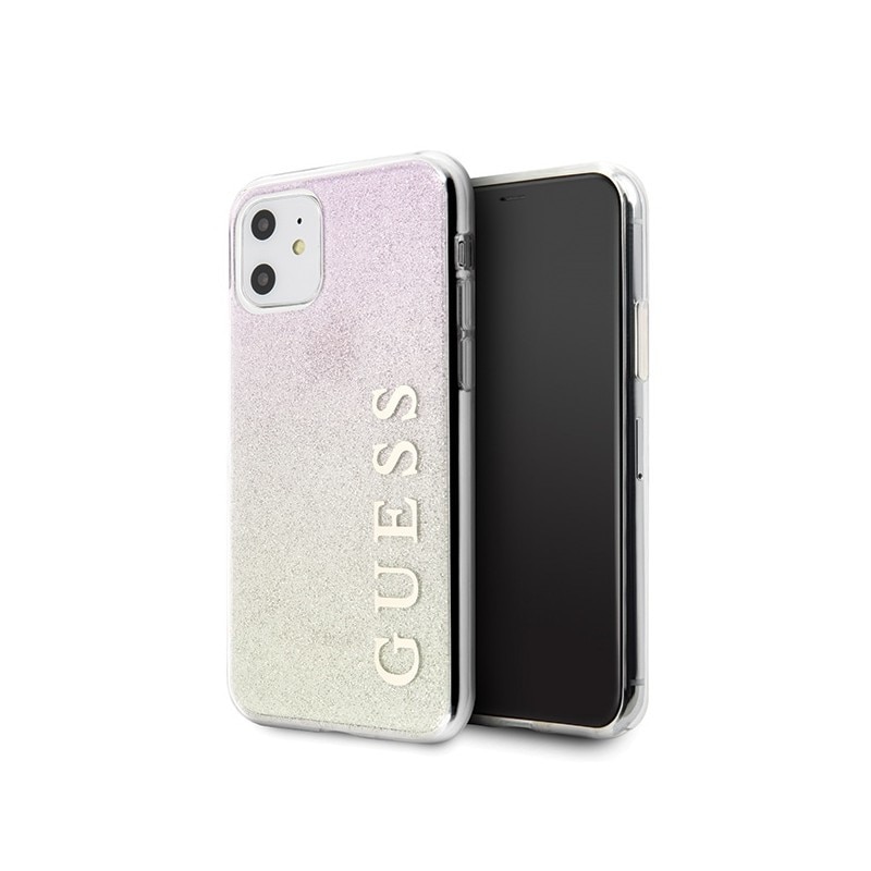 Husa Premium Guess Glitter iPhone 11 Gradient Glitter Roz - Guhcn61pcuglgpi