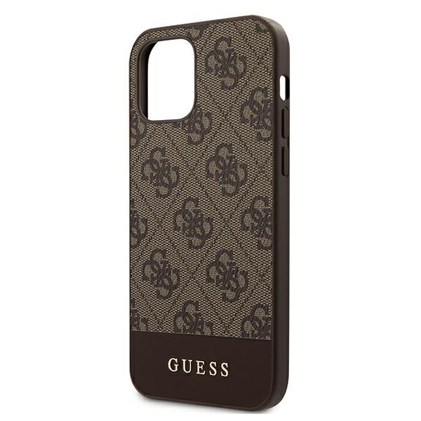 Husa de protectie, Guess 4G Stripe, iPhone 12/12 Pro, Maro
