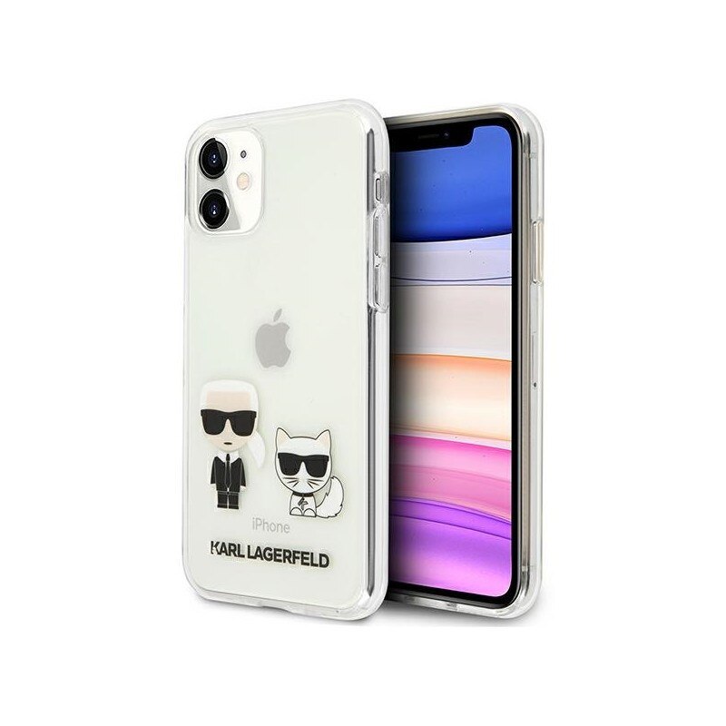Husa Originala Karl Lagerfeld iPhone 11, Colectia Karl & Choupette, Transparenta - Klhcn61cktr