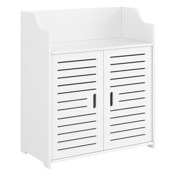 Dulap baie Trosa 2 W, en.casa, 72 x 60 x 32 cm, WPC, alb, cu 1 usa si 4 rafturi Dulap baie Trosa 2 W, en.casa, 72 x 60 x 32 cm, WPC, alb, cu 1 usa si 4 rafturi