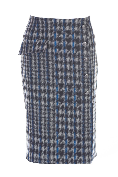 Пола Silvy Rowson Vintage Check асиметрична, син