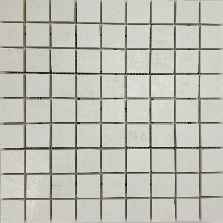 Mozaic CERE BIANCO aspect ciment mat/lappato 29.6x29.6, 81 piese 3x3 cm, grosime 10 mm plasa