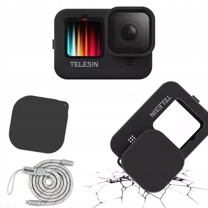 Gopro Hero 9 Черен съвместим силиконов калъф / защита