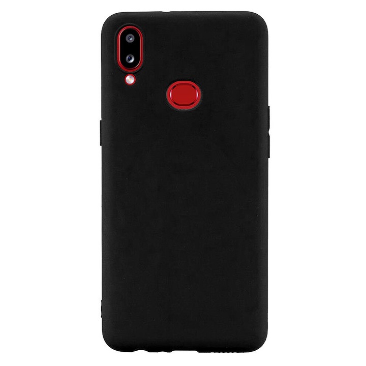 Samsung A10s kompatibilis tok, SILKASE, fekete színű, puha szilikon