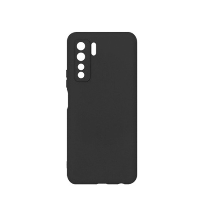 Кейс за Huawei P40 Lite 5G, SILKASE, черен цвят, мек силикон