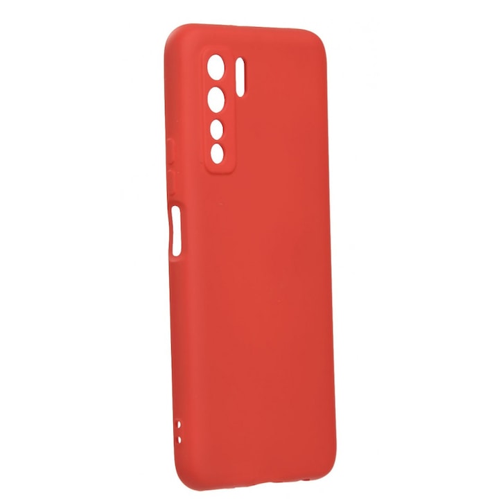 Кейс за Huawei P40 Lite 5G, SILKASE, червен цвят, мек силикон