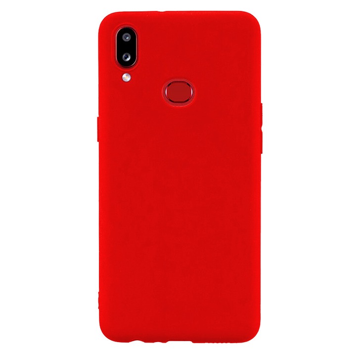 Samsung A10s kompatibilis tok, SILKASE, piros színű, puha szilikon
