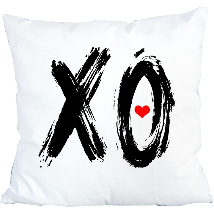 Perna personalizata, inscriptionata, XO, 42 cm x 42 cm