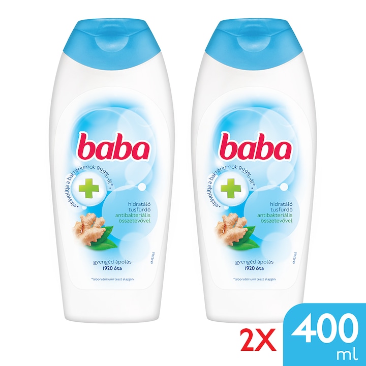 Baba antibakteriális hatású tusfürdő, 2x400 ml