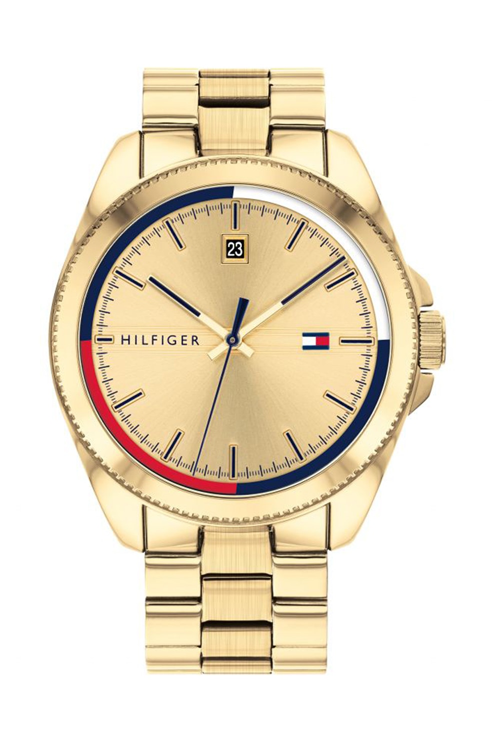 Tommy Hilfiger, Ceas quartz cu bratara metalica, Auriu