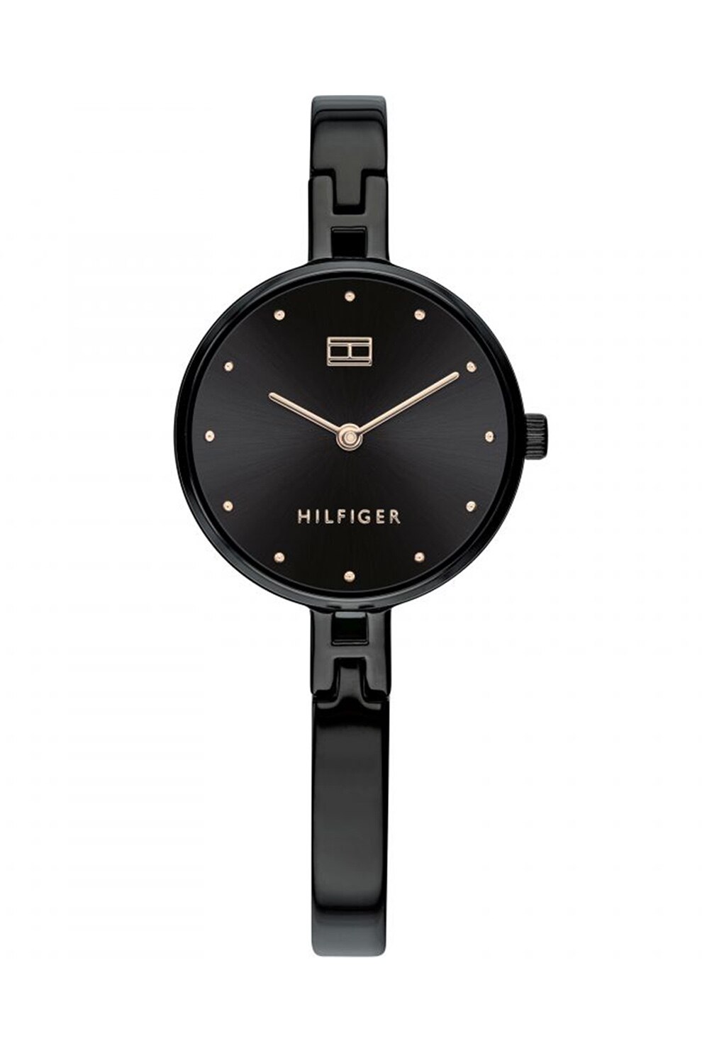 Tommy Hilfiger, Ceas de otel inoxidabil cu detaliu logo, Negru