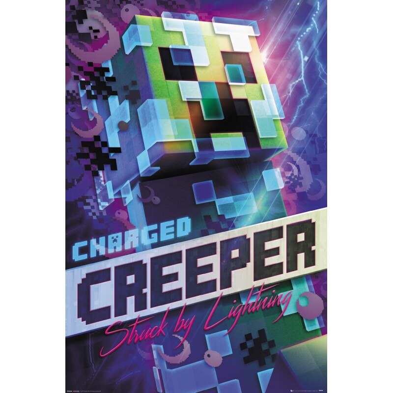 Poster Minecraft Charged Creeper , 61x91.5cm, Negru