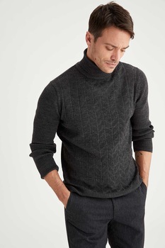 defacto pulover slim fit tricotat fin cu guler inalt gri inchis melange imagen 55_0_
0