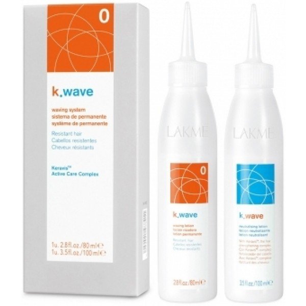 Kit Tratament permanent pentru par rezistent, Lakme K-Wave 0 Perm, 100ml si 80ml