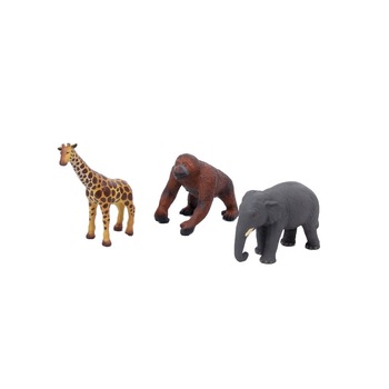 Set de 3 animale din Africa din cauciuc moale ecologic dimensiune medie 21cm Set de 3 animale din Africa din cauciuc moale ecologic dimensiune medie 21cm