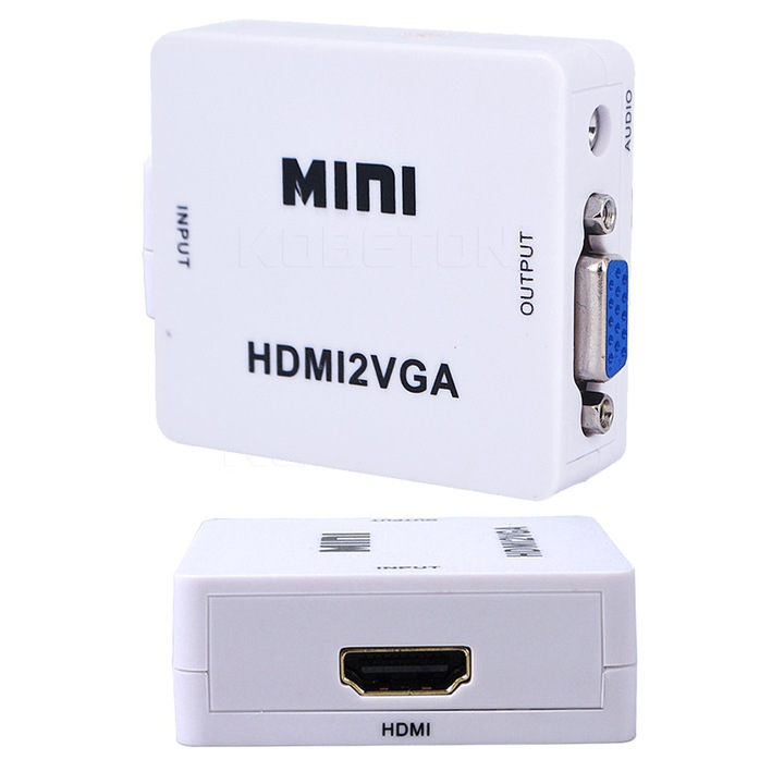 Convertor video HDMI - VGA, Alb