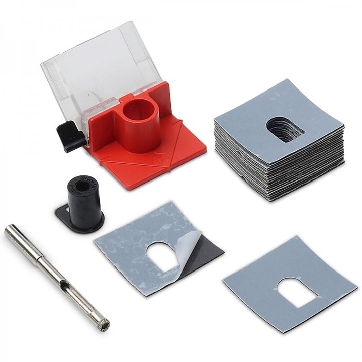 Set pentru carotare umeda EASYGRES DRIL BIT 6.5 mm, RUBI (carota 6.5mm, ghidaj carotare, adeziv fixare), 04925