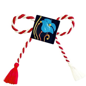 Martisor brosa, handmade, pictat pe sticla, Regalo - Mac albastru de Himalaya, 2,2 cm Martisor brosa, handmade, pictat pe sticla, Regalo - Mac albastru de Himalaya, 2,2 cm