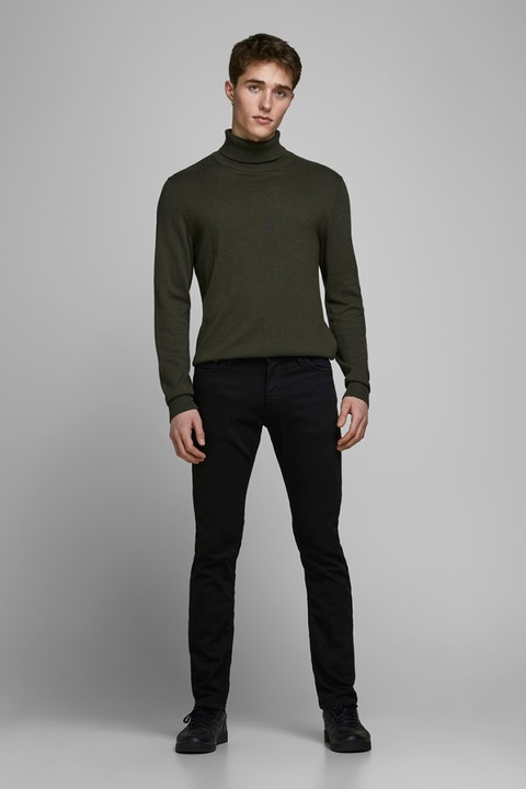 Jack & Jones, Slim fit farmernadrág 5 zsebbel, Fekete