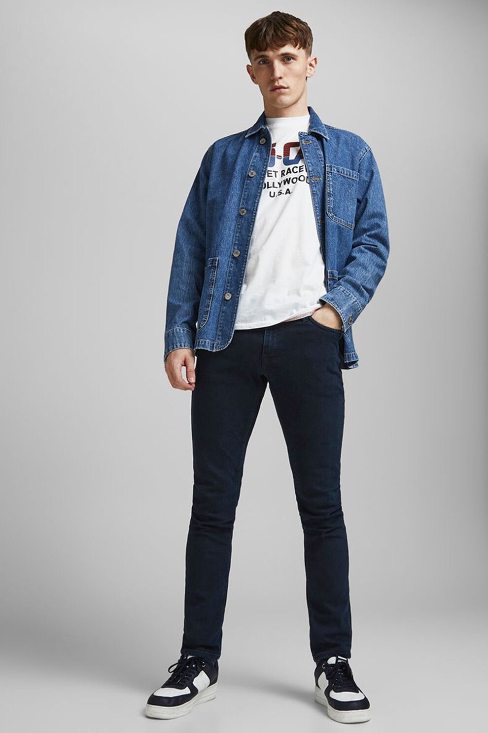 Jack&Jones, Blugi slim fit, Bleumarin inchis