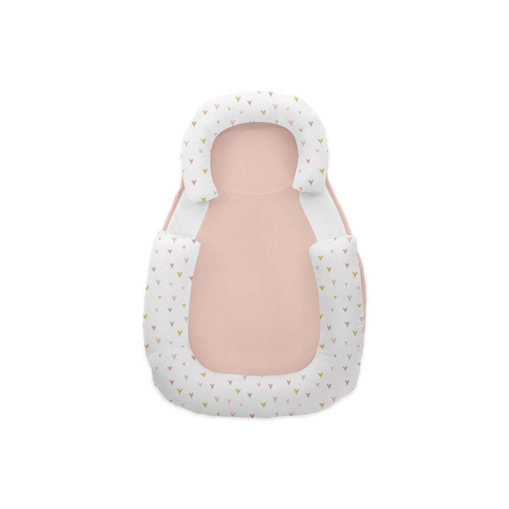 Saltea pozitionator din bumbac cu spuma KikkaBoo Memory Hearts