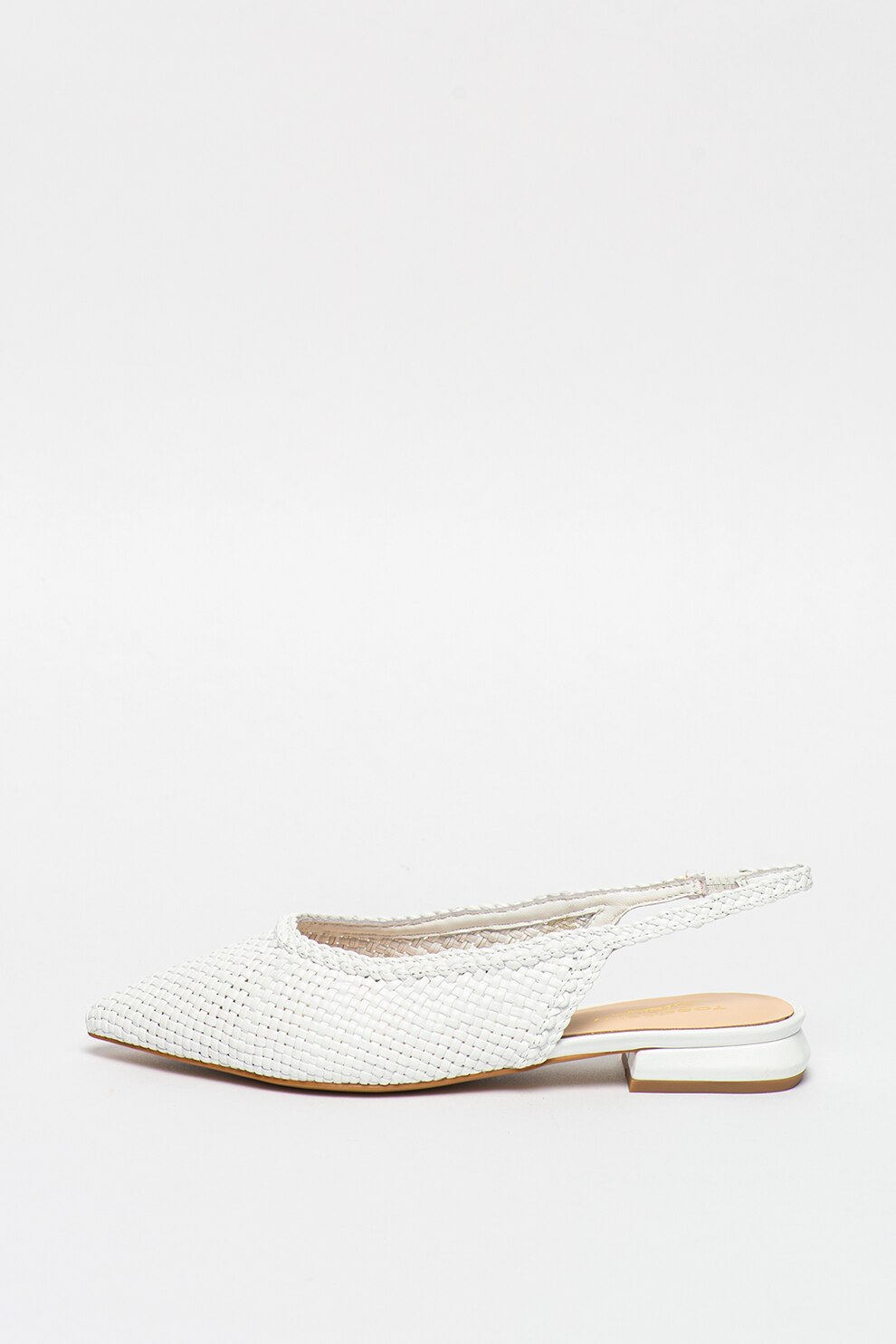 Tosca Blu, Balerini slingback din piele cu aspect impletit Gemma