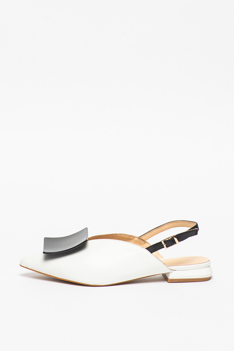 Tosca Blu, Balerini slingback din piele Gemma, Alb, 37