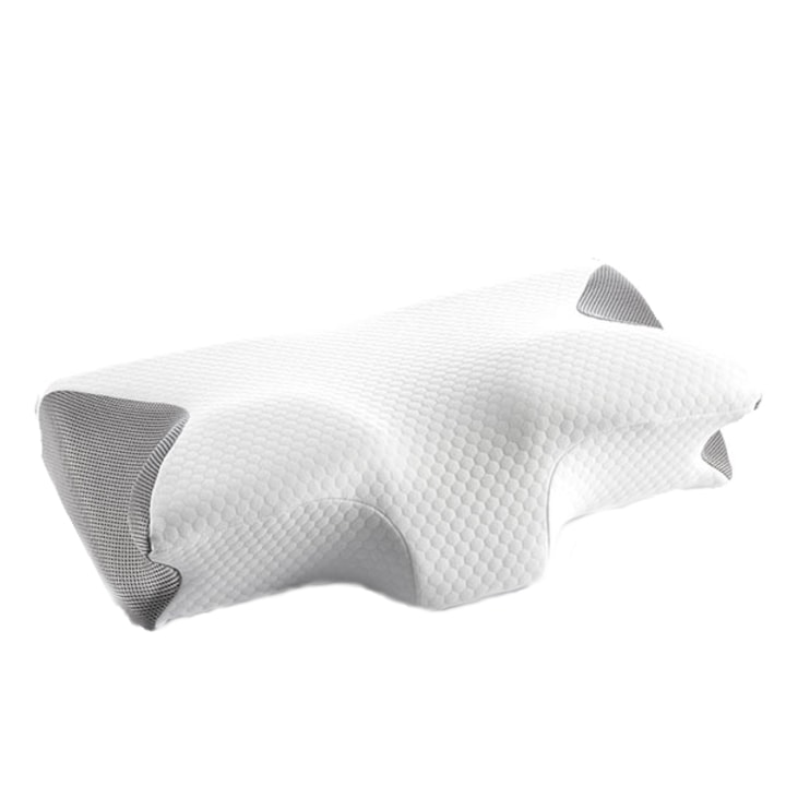 InnovaGoods Conforti nyakpárna, memóriahab, 62x36x14 cm, fehér / szürke
