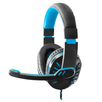Casti gaming , Esperanza EGH330 Crow , cu microfon, cablu 2 m, negru cu albastru Casti gaming , Esperanza EGH330 Crow , cu microfon, cablu 2 m, negru cu albastru