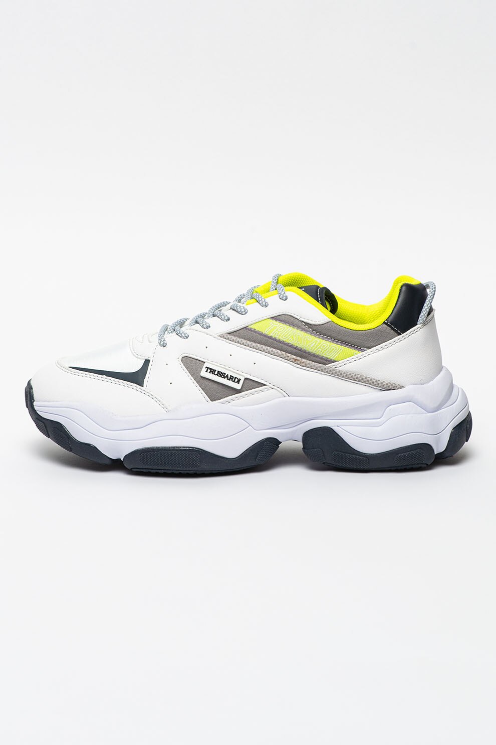 Trussardi, Pantofi sport de piele ecologica cu aspect masiv Acanto