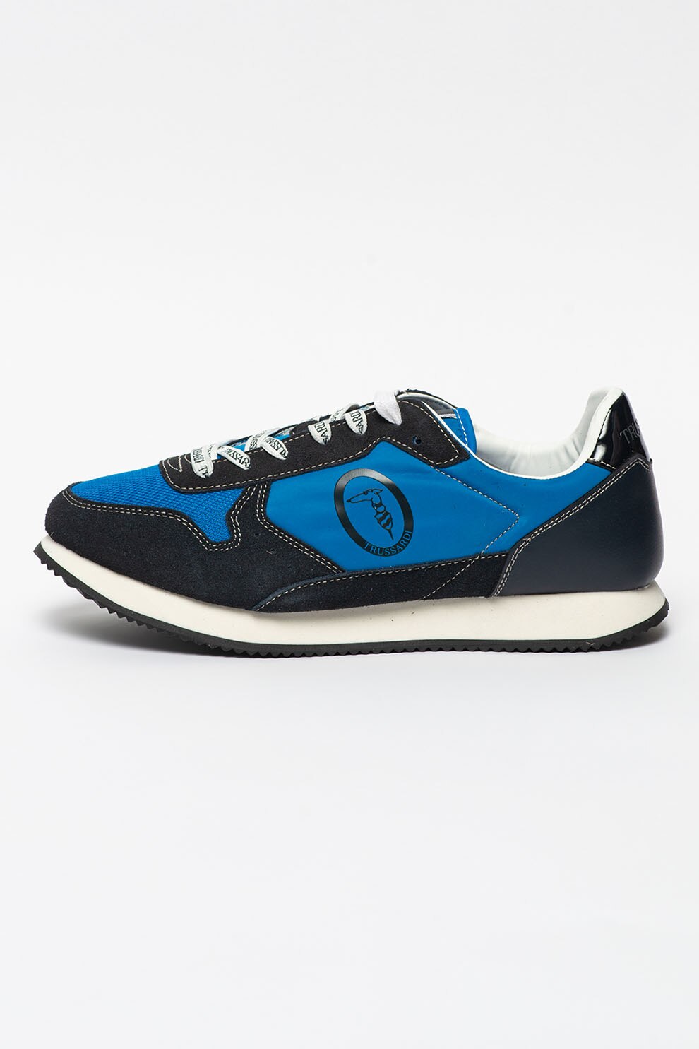 Trussardi, Pantofi sport cu garnituri de piele intoarsa Abax