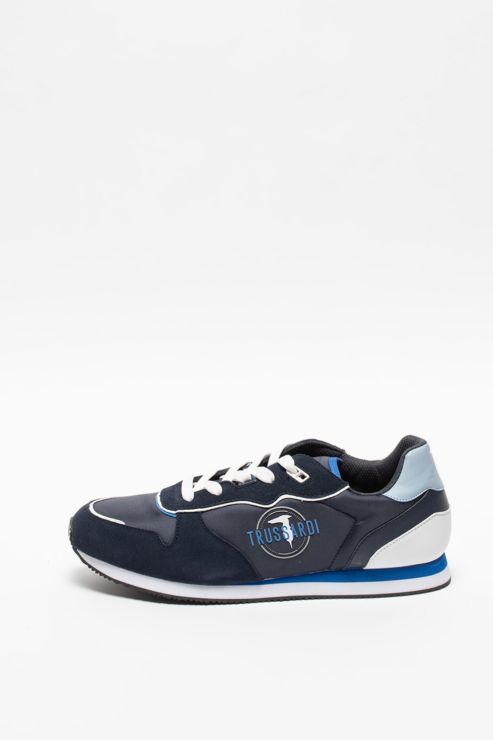 Trussardi, Pantofi sport colorblock cu garnituri de piele intoarsa