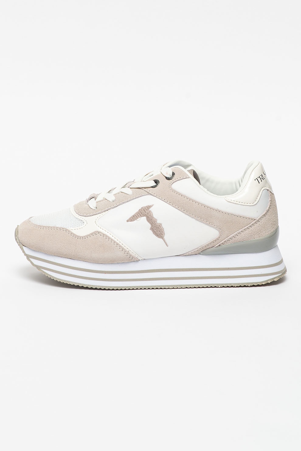 Trussardi, Pantofi sport cu insertii de piele intoarsa Celtik