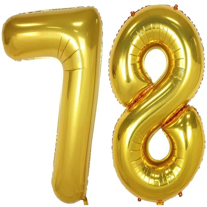 2 db-os fólia lufi készlet, ESB, arany, 78. évforduló, 105 cm