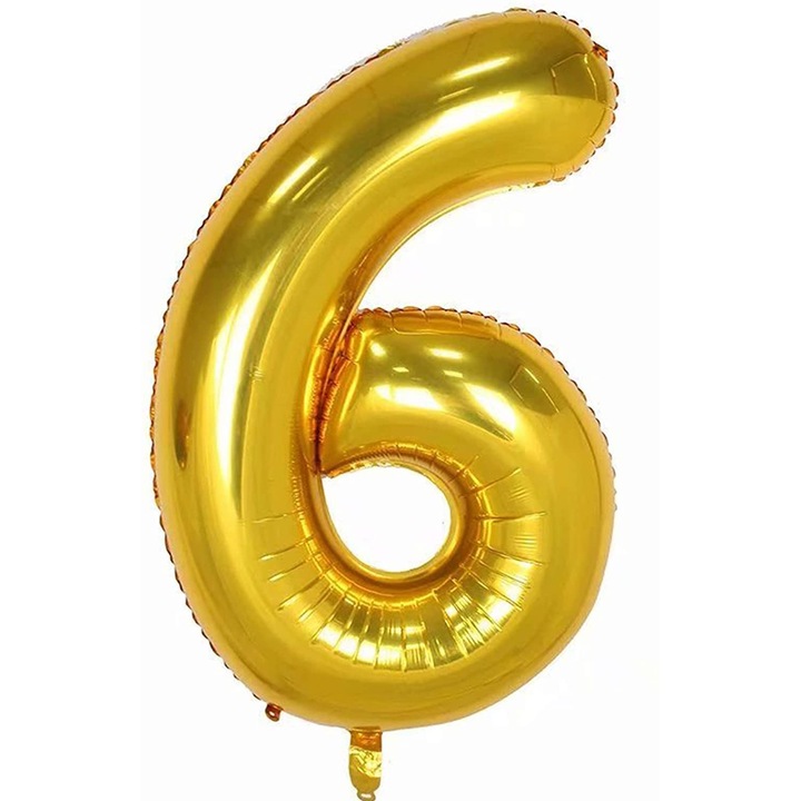 Balon folie, ESB, Auriu, cifra 6, 105 cm