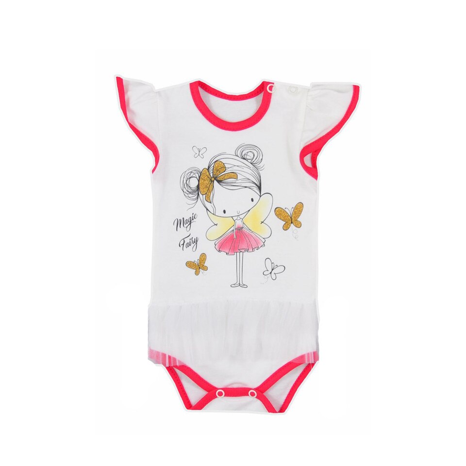 Body cu maneca scurta pentru fete Koala 06-2861, Alb, 86 cm
