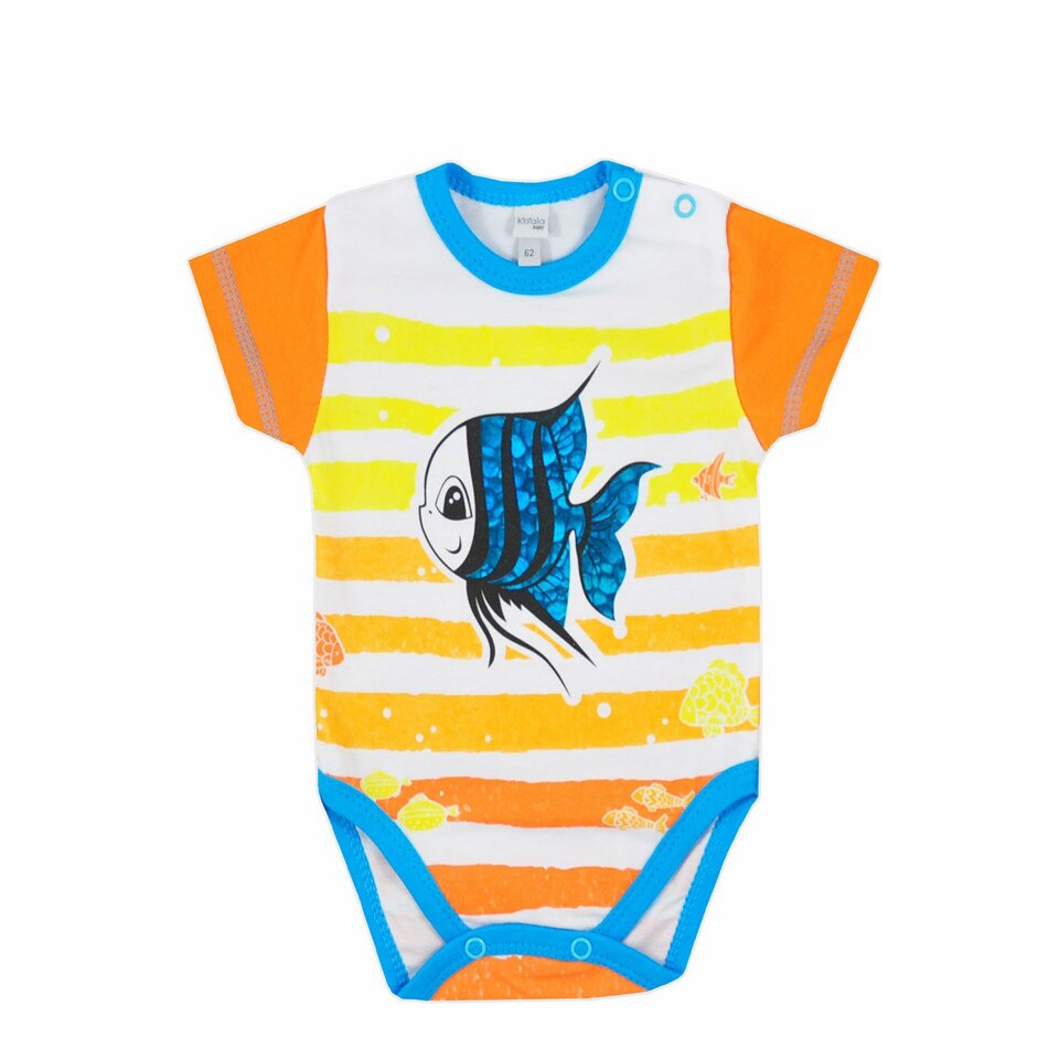 Body cu maneca scurta pentru baieti Koala Merlin 05-9821, Portocaliu , 80 cm