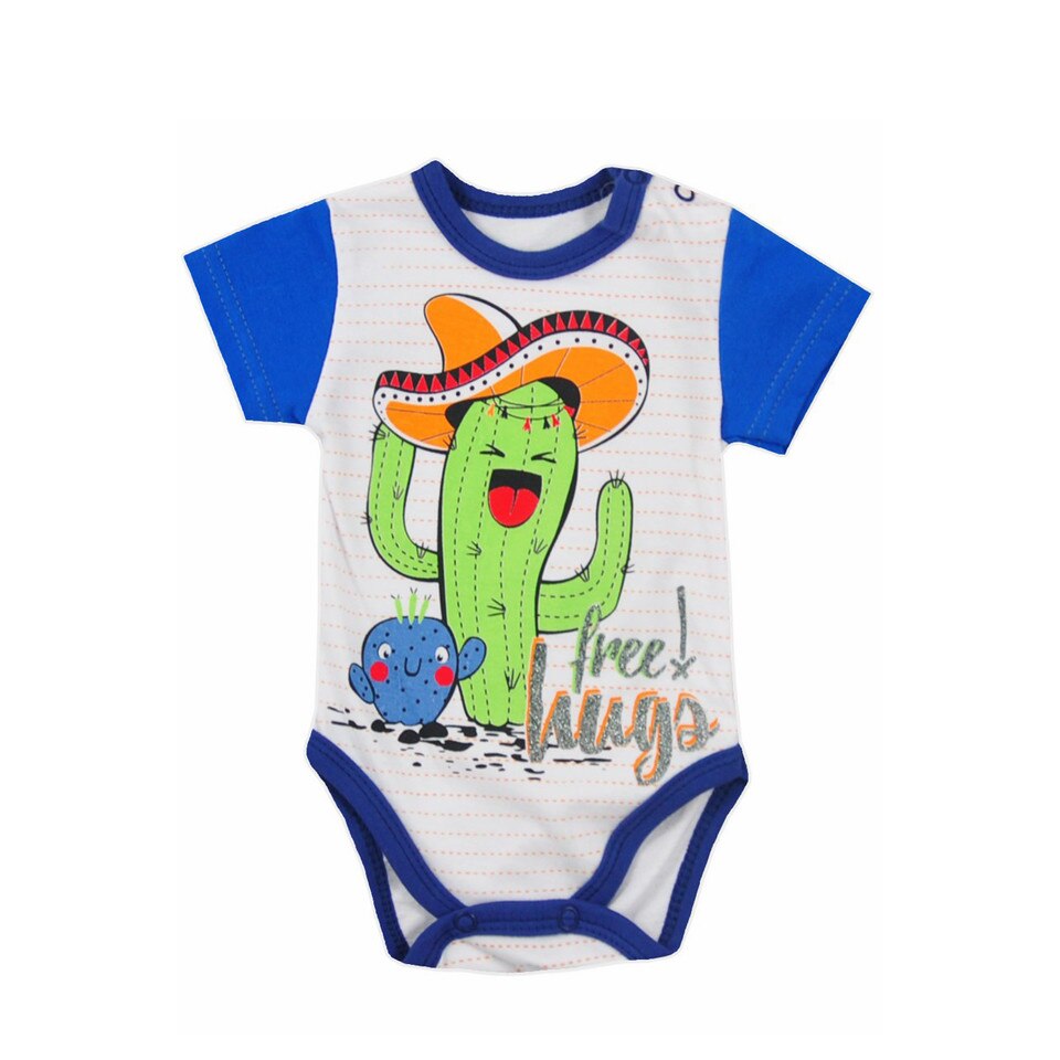 Body cu maneca scurta pentru baieti Koala Kaktus 06-282, Albastru