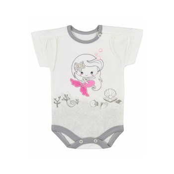 Body cu maneca scurta pentru fete Koala 06-2661, Gri, 74 cm Body cu maneca scurta pentru fete Koala 06-2661, Gri, 74 cm