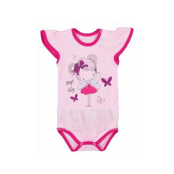 Body cu maneca scurta pentru fete Koala 06-2862, Roz, 86 cm Body cu maneca scurta pentru fete Koala 06-2862, Roz, 86 cm