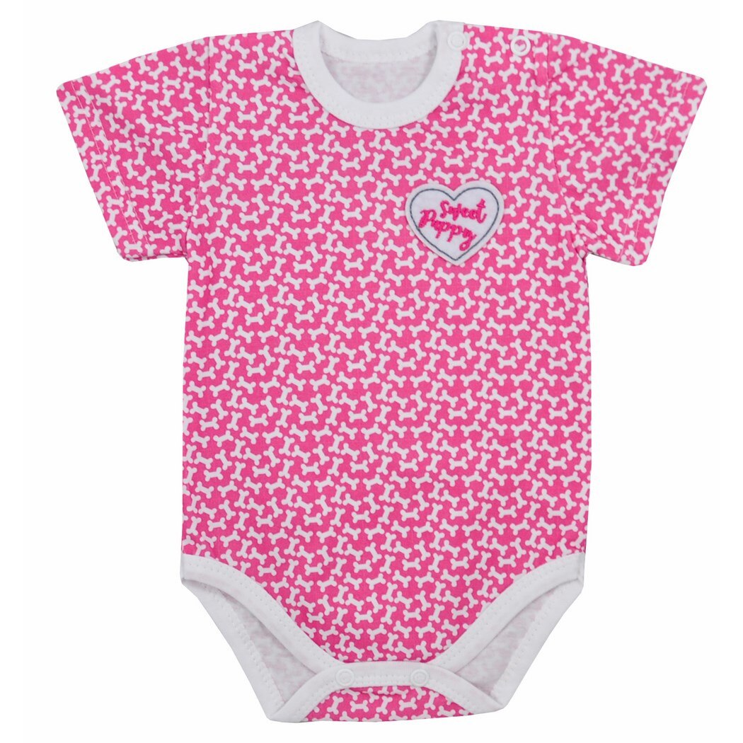 Body cu maneca scurta pentru fete Koala Cool Dog 05-229R, Roz, 74 cm