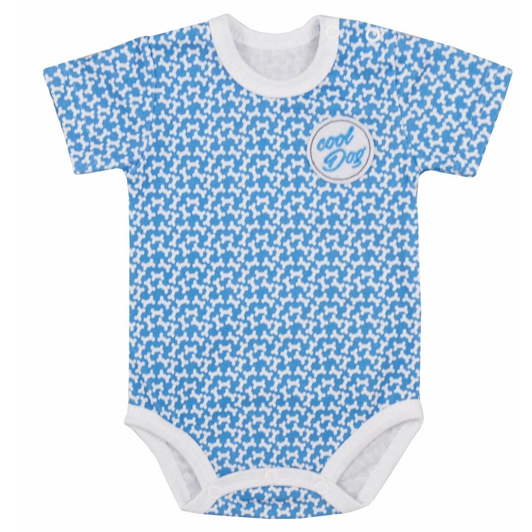 Body cu maneca scurta pentru baieti Koala Cool Dog 05-229AL, Albastru