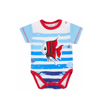 Body cu maneca scurta pentru baieti Koala Merlin 05-982, Albastru Body cu maneca scurta pentru baieti Koala Merlin 05-982, Albastru