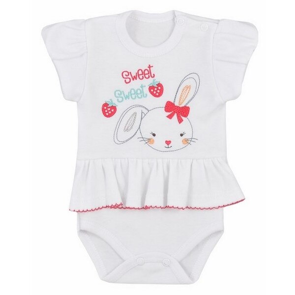 Body cu maneca scurta pentru fete Koala Truskawka 04-392A, Alb, 86 cm