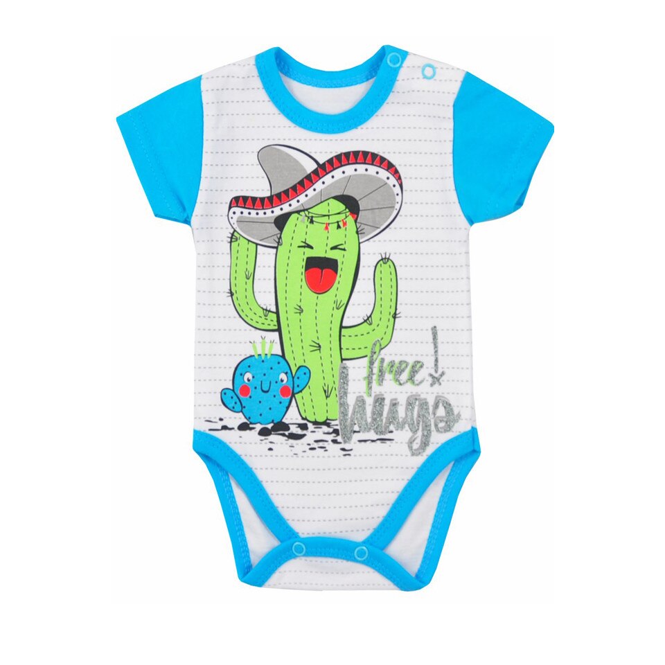 Body cu maneca scurta pentru baieti Koala Kaktus 06-2822, Albastru