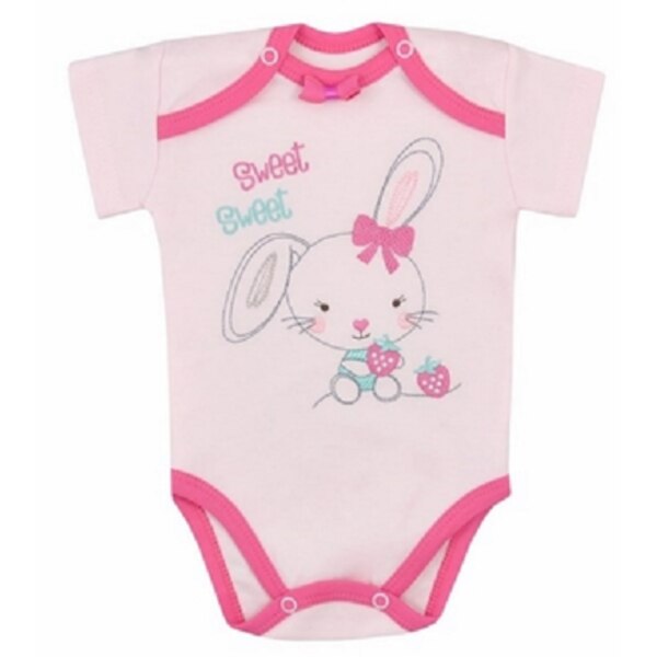 Body cu maneca scurta pentru fete Koala Truskawka 04-387R-86-cm, Roz 86 CM