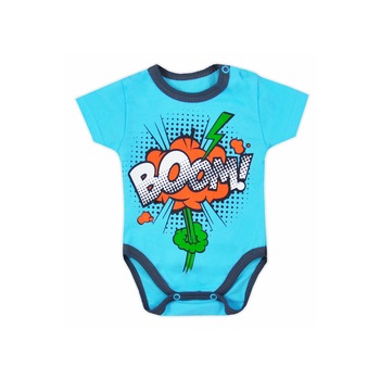 Body cu maneca scurta pentru baieti Koala BOOM 4016-2, Albastru Body cu maneca scurta pentru baieti Koala BOOM 4016-2, Albastru
