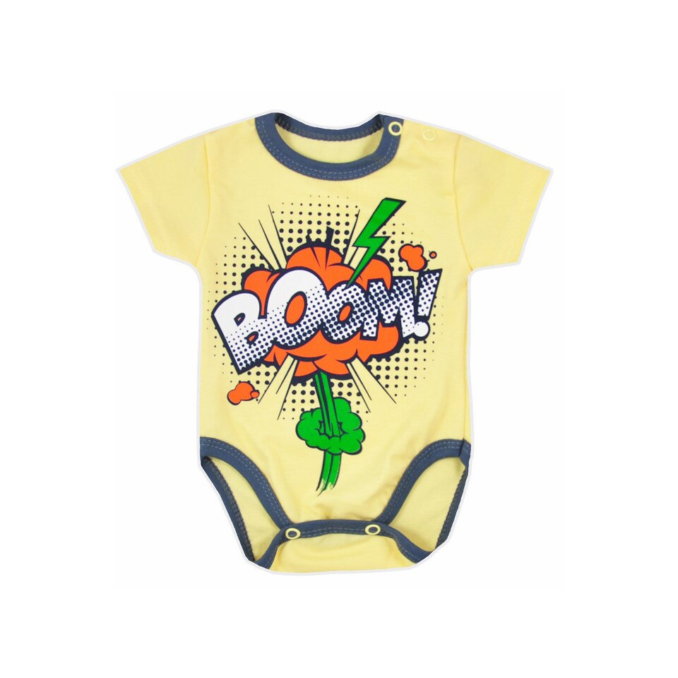 Body cu maneca scurta pentru baieti Koala BOOM 4020-1, Galben
